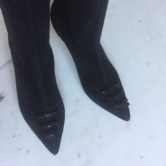Louis Vuitton Black Microsuede Boots - Picture 2 of 6